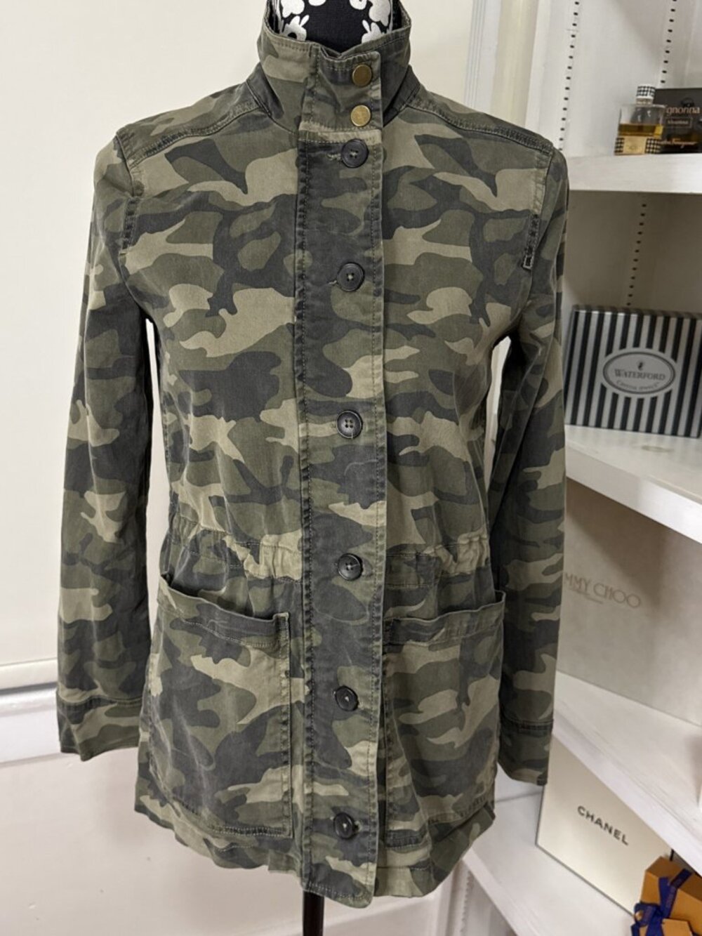 Lucky Brand Camo Military Army Combat Olive Green Camouflage Shirt Jacket XS
